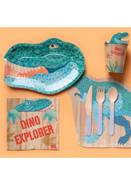 Party Pieces - Kaşif Dino 8&apos;li Parti Karton Tabağı fiyatları