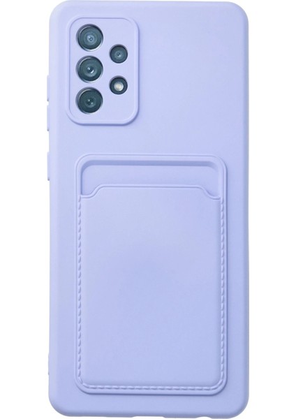 Samsung Galaxy A13 4g Kılıf Kelvin Kartvizitli Silikon - Lila Glstd