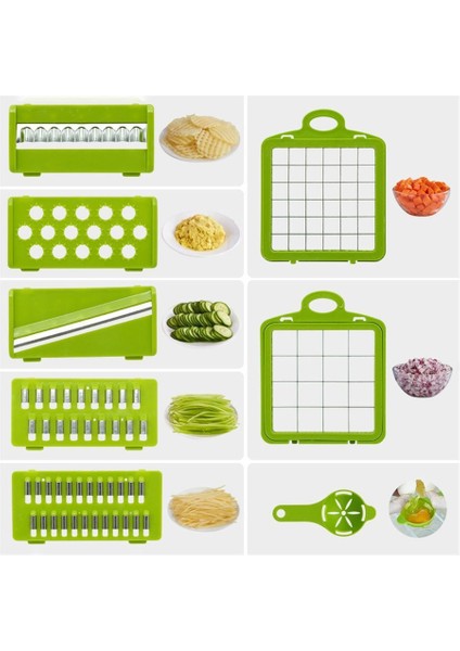16 Parça Patates Sebze Küp Rende Doğrayıcı Dicer Mandolin Dilimleyici Jülyen Kesici Mutfak Chopper fiyatları