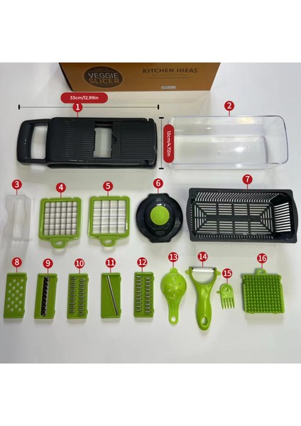 16 Parça Patates Sebze Küp Rende Doğrayıcı Dicer Mandolin Dilimleyici Jülyen Kesici Mutfak Chopper fırsatları