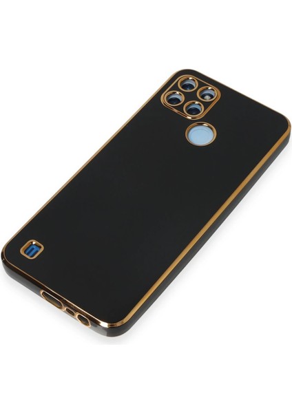 Realme C25Y Kılıf Volet Silikon - Siyah Glstd fırsatları