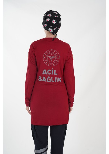 Bordo Sıfır Yaka Penye Tesettür Tunik, Rahat ve Şık Tarz Için Ideal Seçenektir. fırsatları