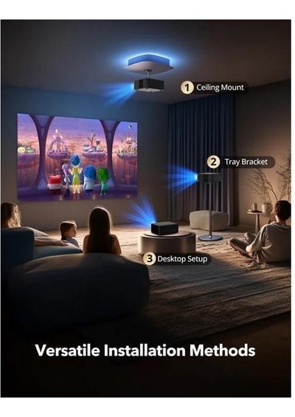 Taotronıcs 700ANSILÜMEN 1920X1080 Kablosuz Taşınabilir Smart LED Projeksiyon modelleri