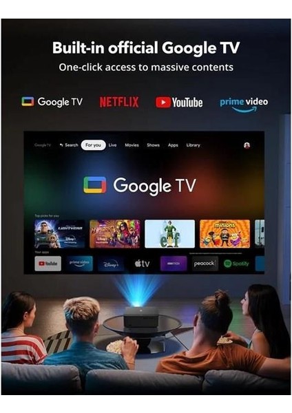 Taotronıcs 700ANSILÜMEN 1920X1080 Kablosuz Taşınabilir Smart LED Projeksiyon fırsatları