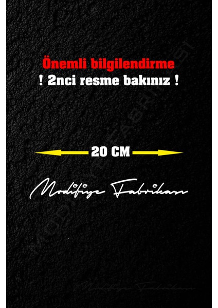 Kişiye Özel Ad Soyad Imza Sticker Folyo 20X3 cm - Beyaz -