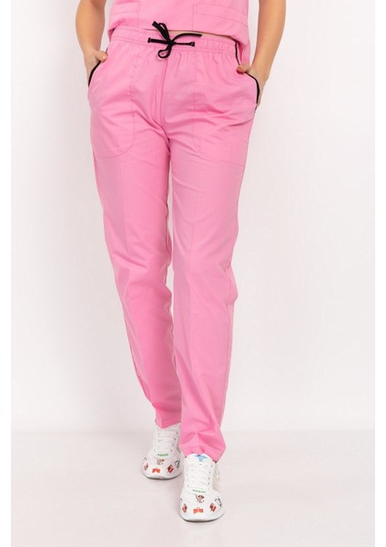 Unisex Pembe Terikoton Iş Pantolonu, Rahat ve Şık Hemşire, Doktor ve Hastane Kullanımı