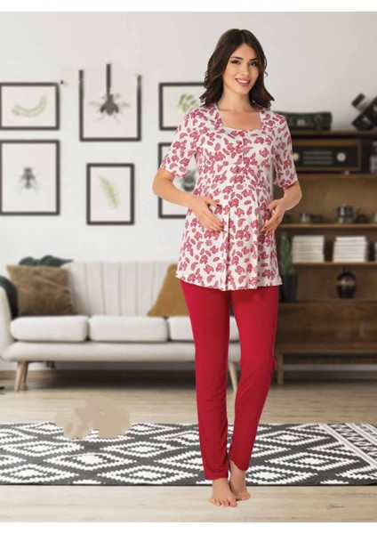 Dvina Effortt Lohusa Pijama Takımı Fuşya - 8012