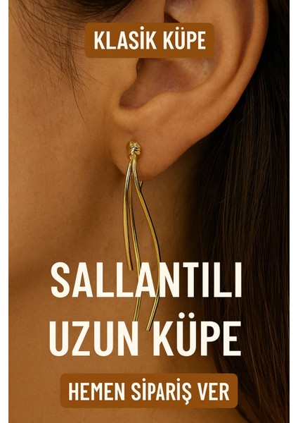 Jevelry Klasik Sallantılı Model Kadın Küpe Gold Renk indirimleri