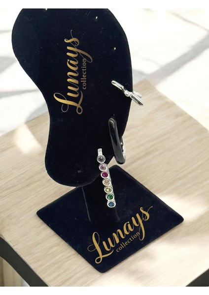 Jevelry Çılgın Kız Model Zirkon Taşlı 3 Lü Kadın Küpe Seti Gümüş Renk Küpe fiyatları