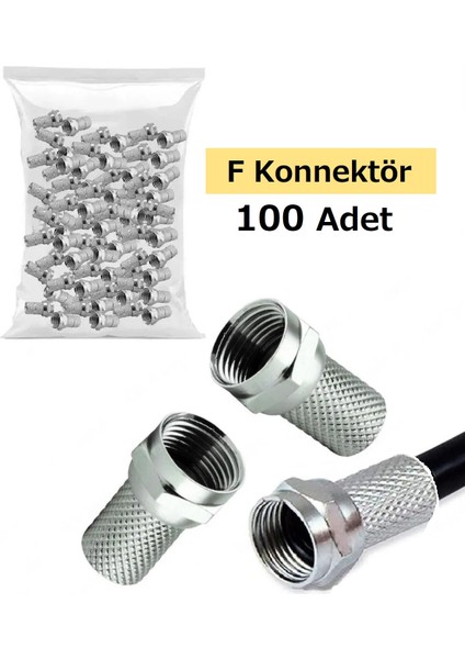 F Konnektör Rg6 U4 Uydu Anten Kablosu Jakı Standart 18 mm (Gümüş) 100'lü Paket fiyatları