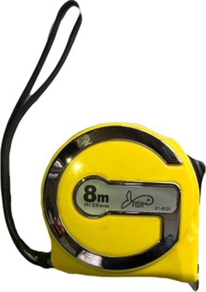 Çelik Şerit Metre 8m x 25MM, Sağlam ve Kullanışlı Ölçüm Aracı
