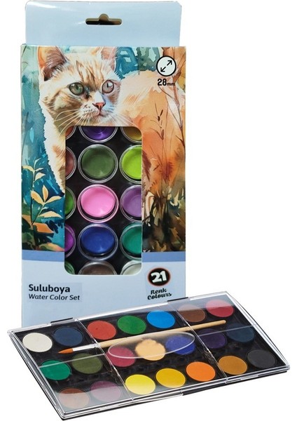 21 Renk Brons Sulu Boya 25X35 cm Telli Spralli Resim Defteri Resim Paleti Resim Fırçası Temizleme Kabı Suluboya Okul fiyatları