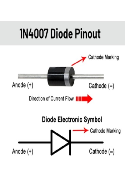 1N4007 Diyot, 1A, 1000V, 10'lu Set