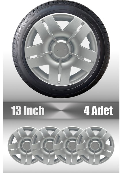 Hyundai Era Getz Accent Era 13" Inç Uyumlu 4 Adet 1 Takım Gri Kırılmaz Esnek Jant Kapağı 004