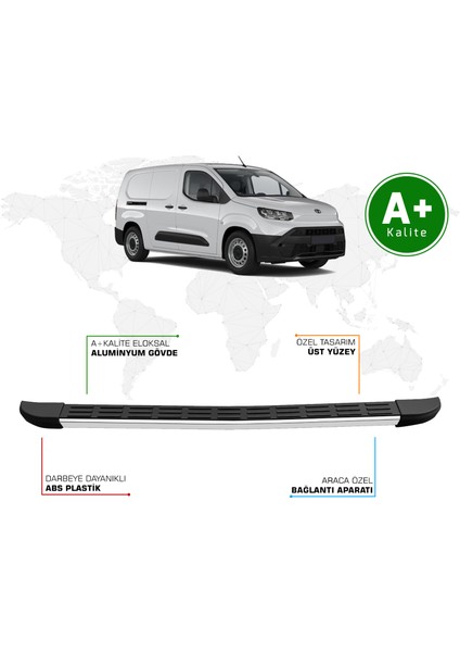 Toyota Proace City Panelvan Arka Basamak Uzun Şasi 2024 Model ve Sonrası S-Line