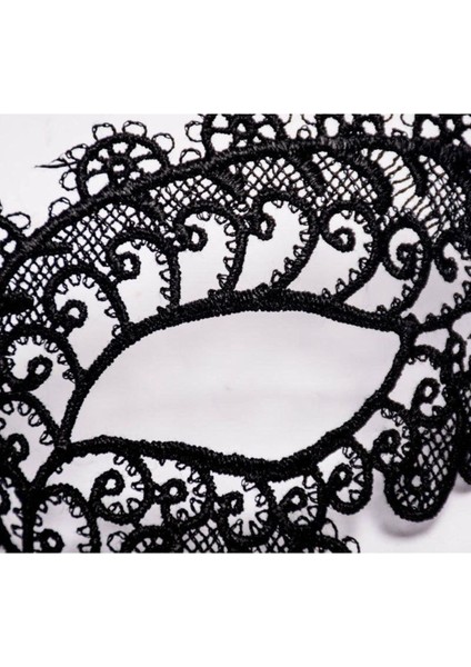 Siyah Halkalı Dantelli Parti ve Balolara Uygun Göz Maskesi modelleri