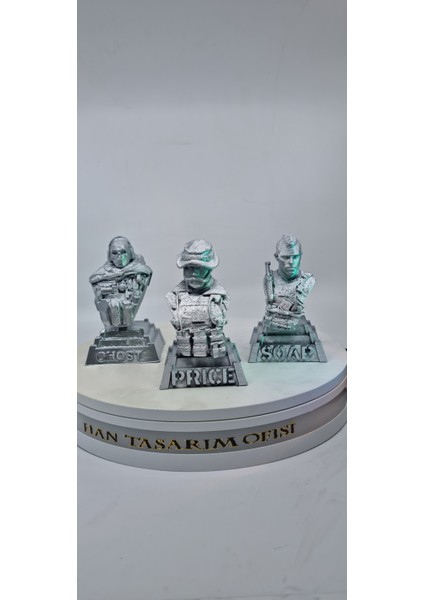 Call Of Duty 3lu Büst Figür Set Ghost Soap Captain Price 10CM fırsatları