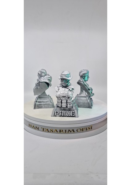 Call Of Duty 3lu Büst Figür Set Ghost Soap Captain Price 10CM indirimleri