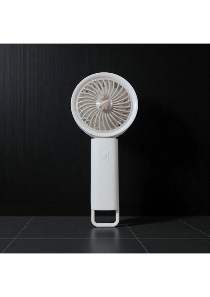 Mini El Fanı USB Şarjlı 3 Kademeli Masa Üstü Vantilatör Krem Rengi Vantilatör