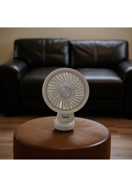 Mini El Fanı USB Şarjlı 3 Kademeli Masa Üstü Vantilatör Krem Rengi Vantilatör fiyatları