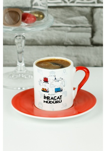 Kırmızı Türk Kahvesi Fincanı, Şık ve Zarif Kahve Sunum Takımı