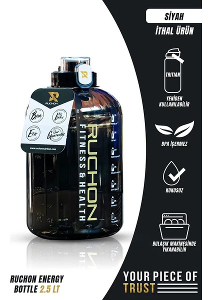 Ruchon Sporcu Matara - Motivasyon Yazılı Büyük Suluk - Tritan Malzeme Bpa Free - Fitness & Günlük Kullanım fiyatları