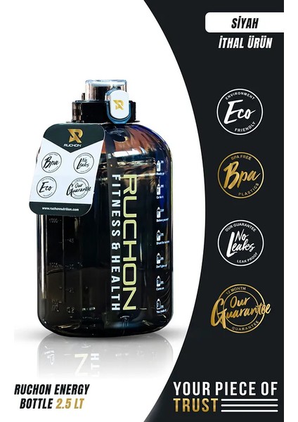 Ruchon Sporcu Matara - Motivasyon Yazılı Büyük Suluk - Tritan Malzeme Bpa Free - Fitness & Günlük Kullanım modelleri