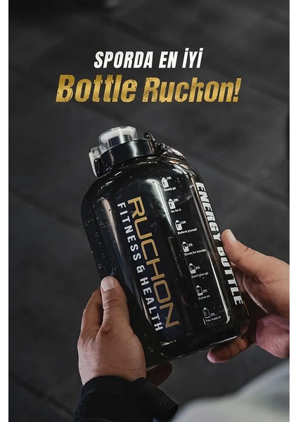 Ruchon Sporcu Matara - Motivasyon Yazılı Büyük Suluk - Tritan Malzeme Bpa Free - Fitness & Günlük Kullanım fırsatları