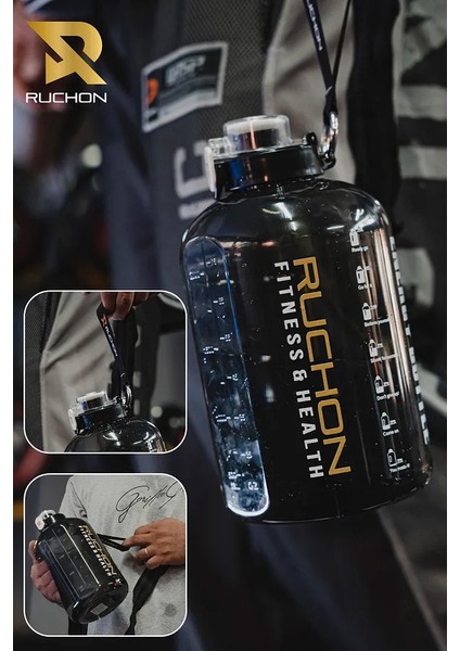 Ruchon Sporcu Matara - Motivasyon Yazılı Büyük Suluk - Tritan Malzeme Bpa Free - Fitness & Günlük Kullanım indirimleri