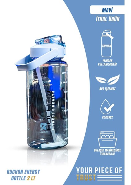 Ruchon Sporcu Matara - Motivasyon Yazılı Büyük Suluk - Tritan Malzeme Bpa Free - Fitness & Günlük Kullanım fiyatları