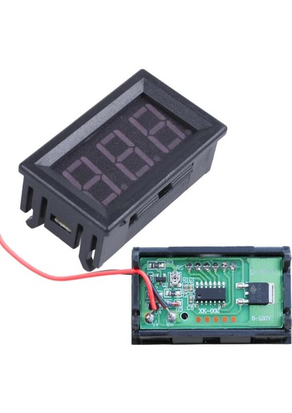 Dijital Voltmetre 5-120V, 2 Pin, Güç ve Devre Ölçüm Aracı