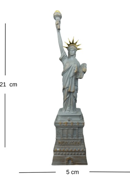 New York Özgürlük Heykeli Biblo | 21 cm | El Boyama Polyester Dekoratif Obje indirimleri