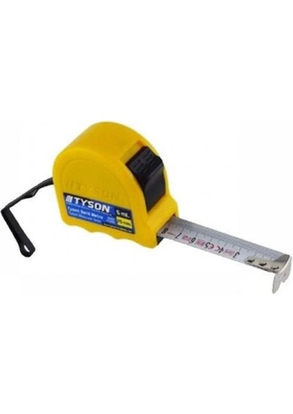 5 mt Stoplu Şerit Metre 25 Mm, Hassas Ölçüm ve Dayanıklılık Için Ideal