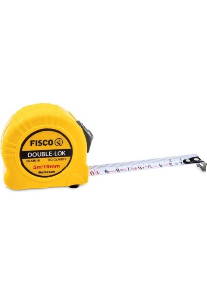 Fısco Double Lok Metre 5m 19MM, Dayanıklı ve Kullanışlı Ölçüm Aracı