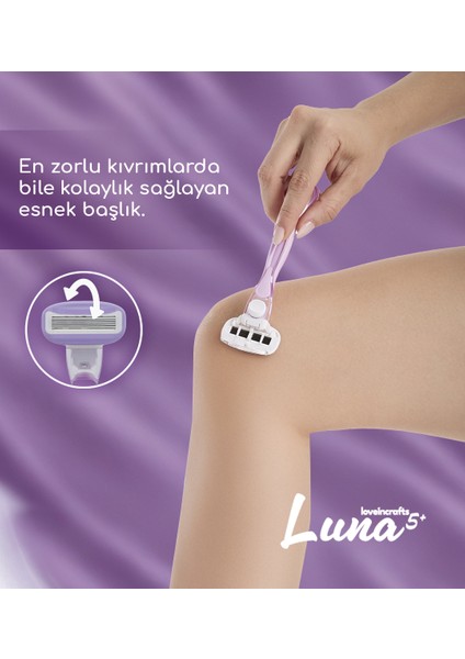 3'lü Paket Luna 5 Bıçaklı Kadın Tıraş Makinesi 2 Yedek Tıraş Bıçağı Başlıklı - Bikini Bölgesi fırsatları