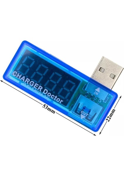 Dijital LED Ekran USB Güç Voltaj ve Akım Ölçüm Cihazı