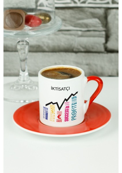 Kırmızı Türk Kahvesi Fincanı, Şık ve Özel Tasarım Kahve Fincanı