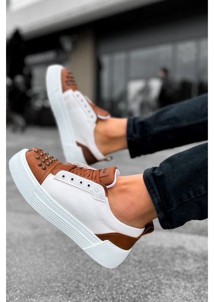 J169 Thorn Ortopedik Taban Günlük Cilt Erkek Sneaker Spor Ayakkabı Cbt Taba/beyaz indirimleri