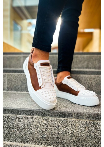 J169 Thorn Ortopedik Taban Günlük Cilt Erkek Sneaker Spor Ayakkabı Cbt Beyaz/taba fiyatları