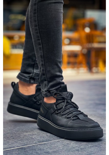 J159 Saturn Ortopedik Taban Günlük Cilt Erkek Sneaker Spor Ayakkabı Cst Siyah fırsatları