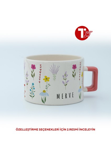 Karışık Çiçekli Isimli Fincan