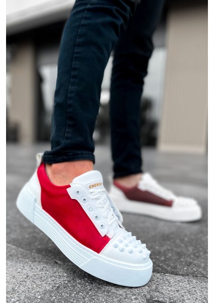 J169 Thorn Ortopedik Taban Günlük Cilt Erkek Sneaker Spor Ayakkabı Cbt Beyaz/kırmızı fiyatları