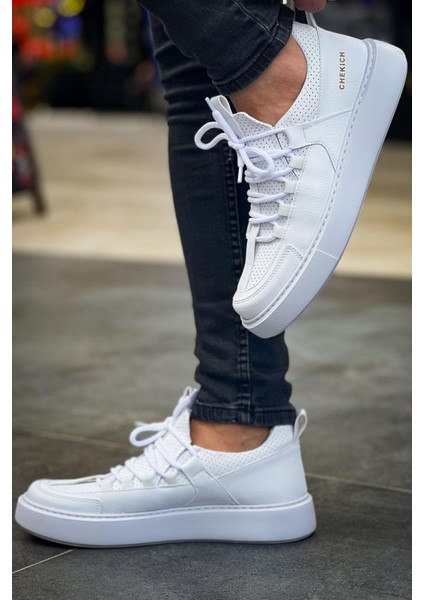 J159 Saturn Ortopedik Taban Günlük Cilt Erkek Sneaker Spor Ayakkabı Cbt Beyaz modelleri