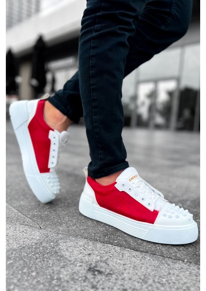 J169 Thorn Ortopedik Taban Günlük Cilt Erkek Sneaker Spor Ayakkabı Cbt Beyaz/kırmızı modelleri
