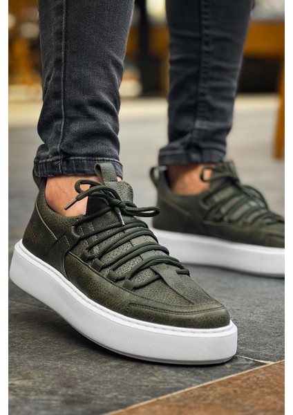 J159 Saturn Ortopedik Taban Günlük Cilt Erkek Sneaker Spor Ayakkabı Cbt Haki fırsatları
