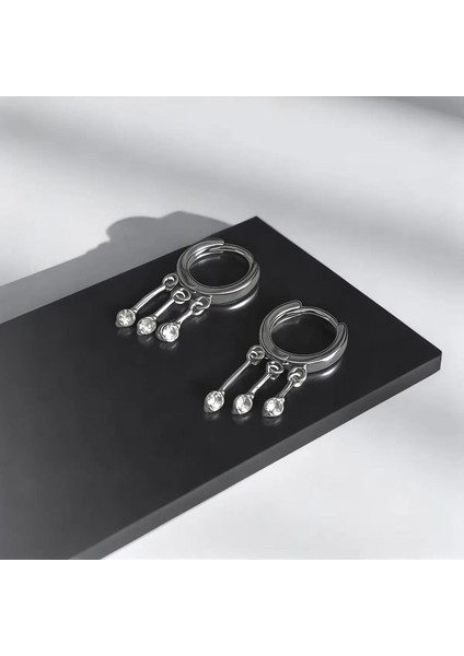 Novada 925 Ayar Gümüş Zirkon Taşli Damla Detaylı Küpe modelleri