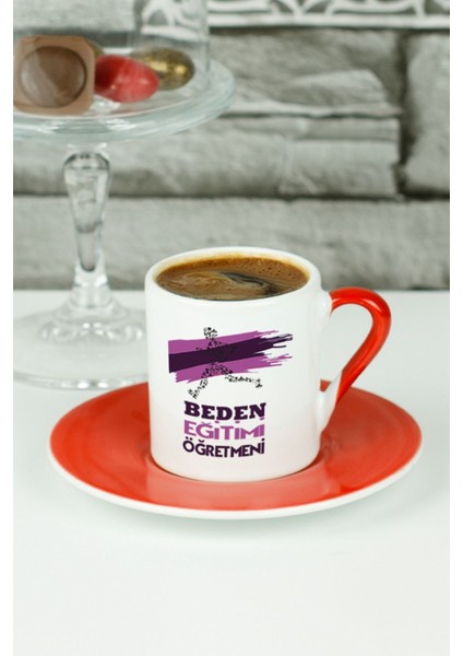 Kırmızı Beden Eğitimi Öğretmeni Türk Kahvesi Fincanı, Şık ve Kullanışlı Tasarım