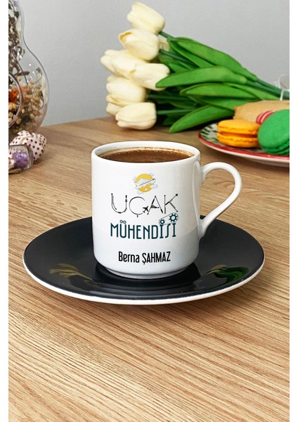 Kişiye Özel Uçak Mühendisi Türk Kahvesi Fincanı Siyah Hediyesi fırsatları