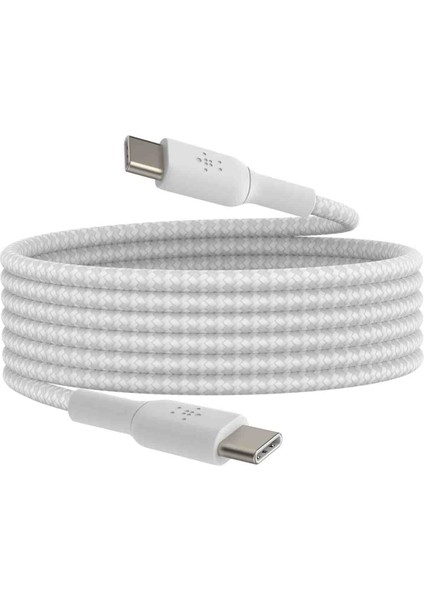 Boostcharge Örgülü Usb-C Type-C Kablo 60W Beyaz 2 Metre