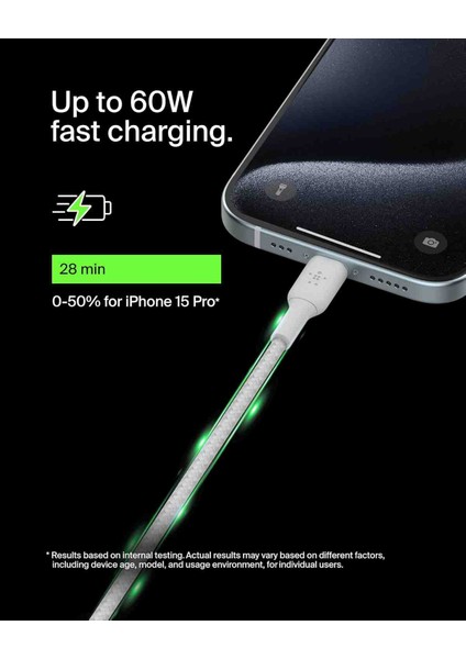 Boostcharge Örgülü Usb-C Type-C Kablo 60W Beyaz 2 Metre modelleri